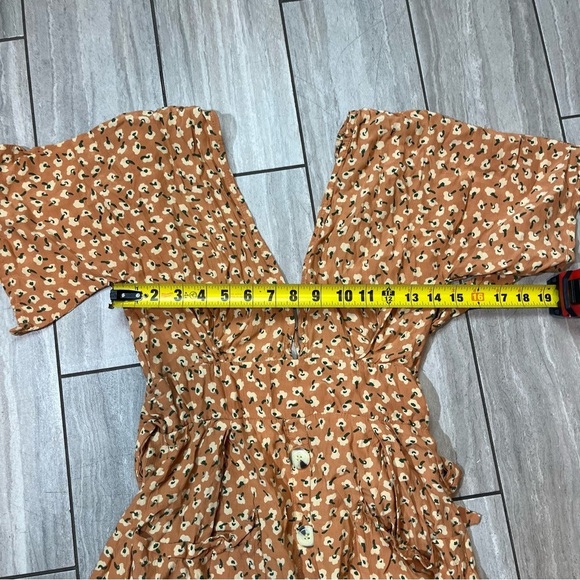 Faithfull the Brand Umbria Dress Vintage Bloom Peach Size 6 - Picture 6 of 6